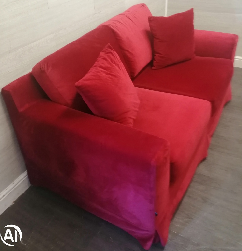 Lovely  cranberry red two seater sofa