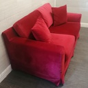 Lovely  cranberry red two seater sofa