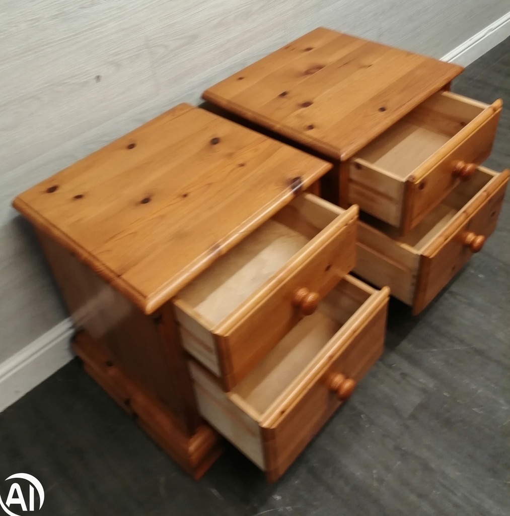 Pair of quality pine bedsides chests