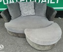Large Grey Cuddle Chair / Sofa