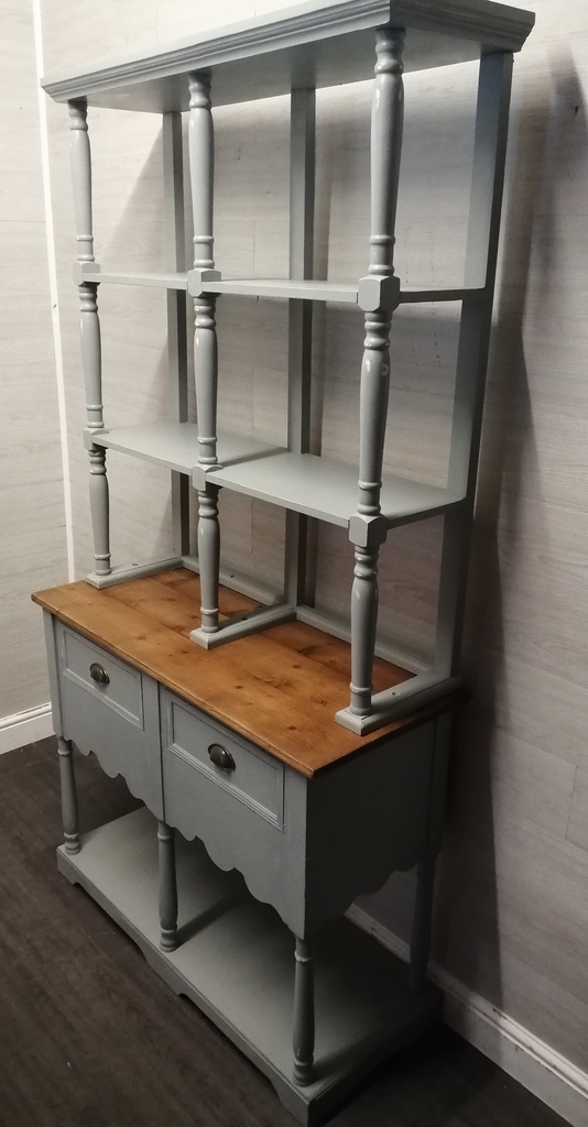 Painted open shelf dresser sideboard