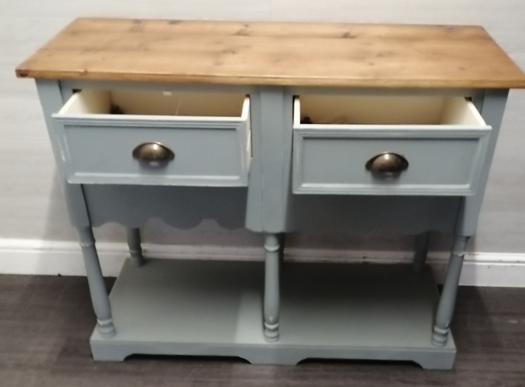 Painted open shelf dresser sideboard