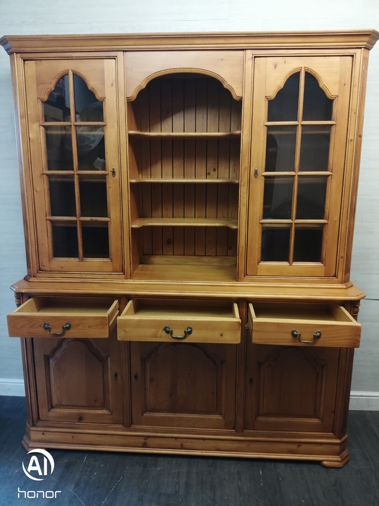 Quality large pine glazed display unit