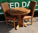 NEAT ROUND RUSTIC PINE QUALITY DINING TABLE