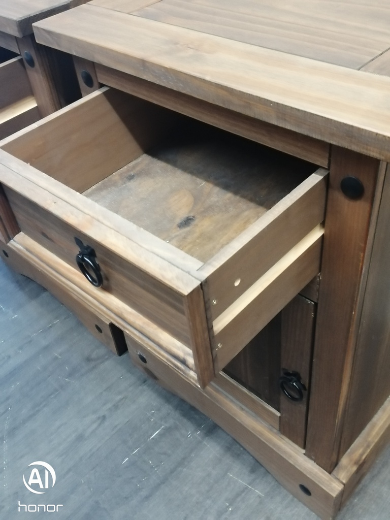 Pair of large mexican pine bedsides