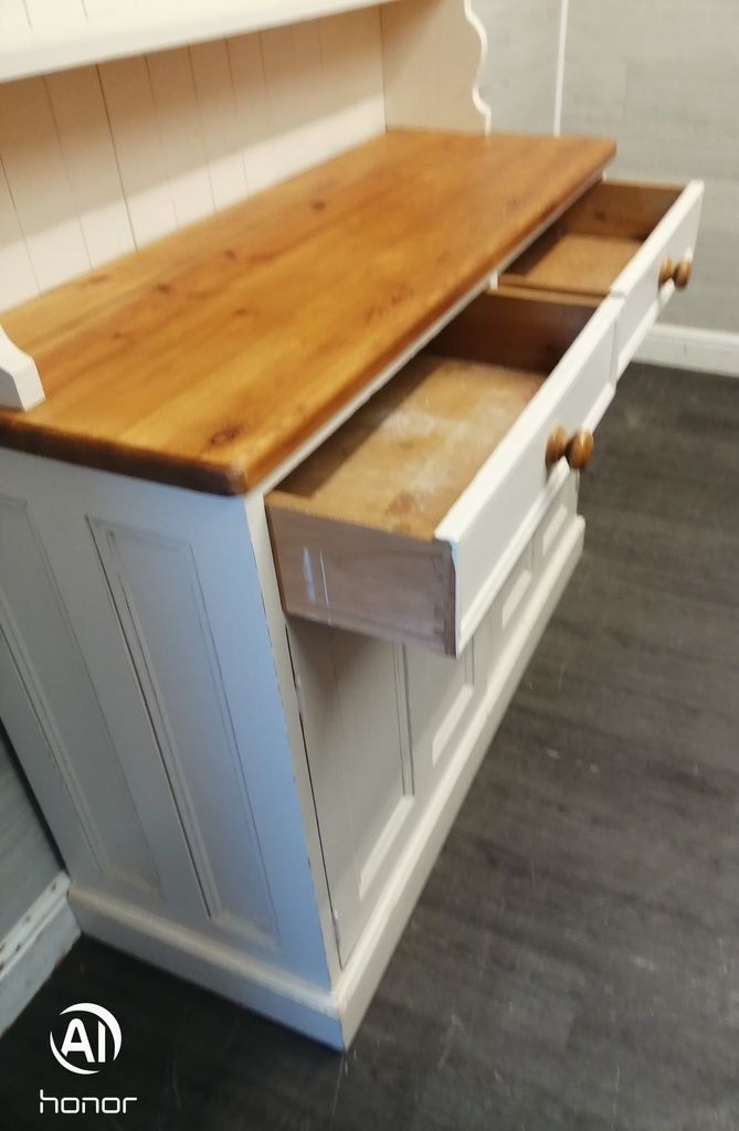 lovely white painted solid pine shabby chic dresser