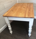 4ft Pine Dining Table With painted White Shabby Chic Legs