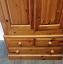 Solid pine double wardrobe with drawers