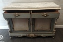 French Style Antique Marble Top Painted Sideboard