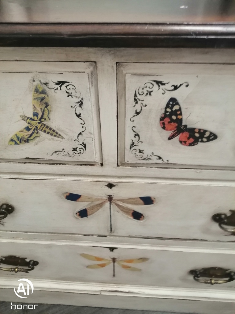 Lovely antique painted dressing table chest
