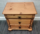 PINE THREE DRAWER BEDSIDE