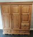 Quality triple size solid pine wardrobe with drawers