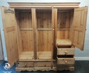 Quality triple size solid pine wardrobe with drawers
