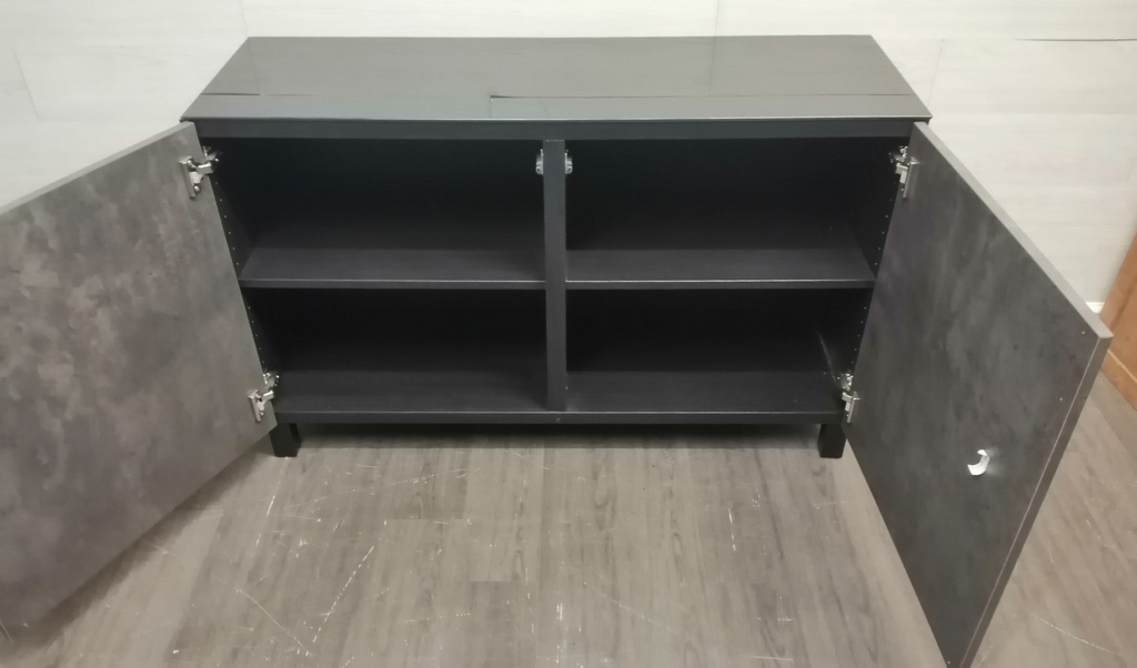 MODERN GREY AND BLACK LOW SIDEBOARD/SIDE UNIT