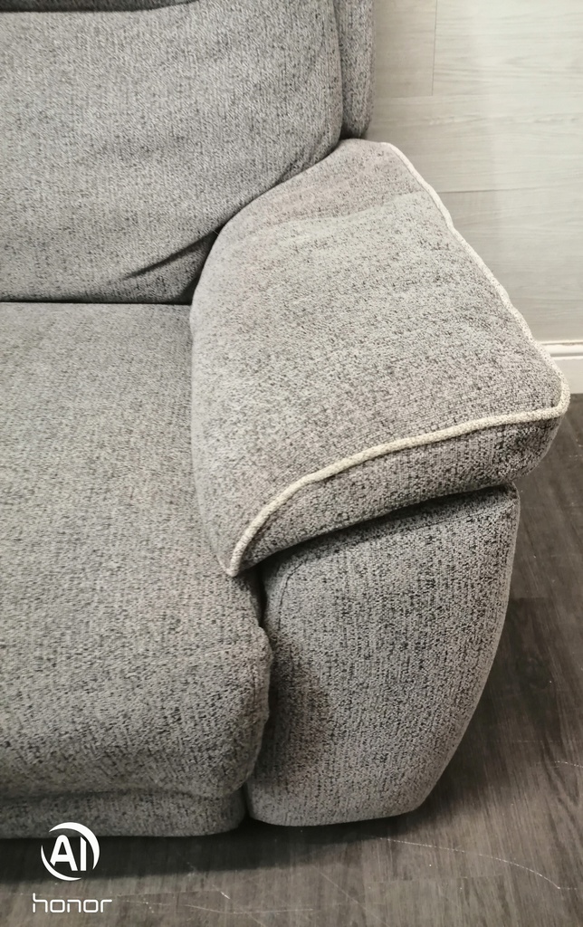 GREY TONED RECLINER THREE SEATER SOFA