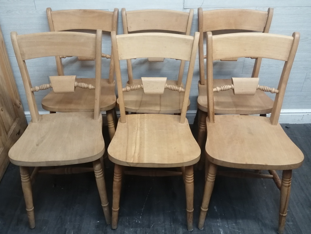 QUALITY SET OF SIX BAR BACK DINING CHAIRS