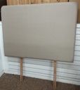 4ft6" Beige/Brown Toned Tall Fabric Headboard