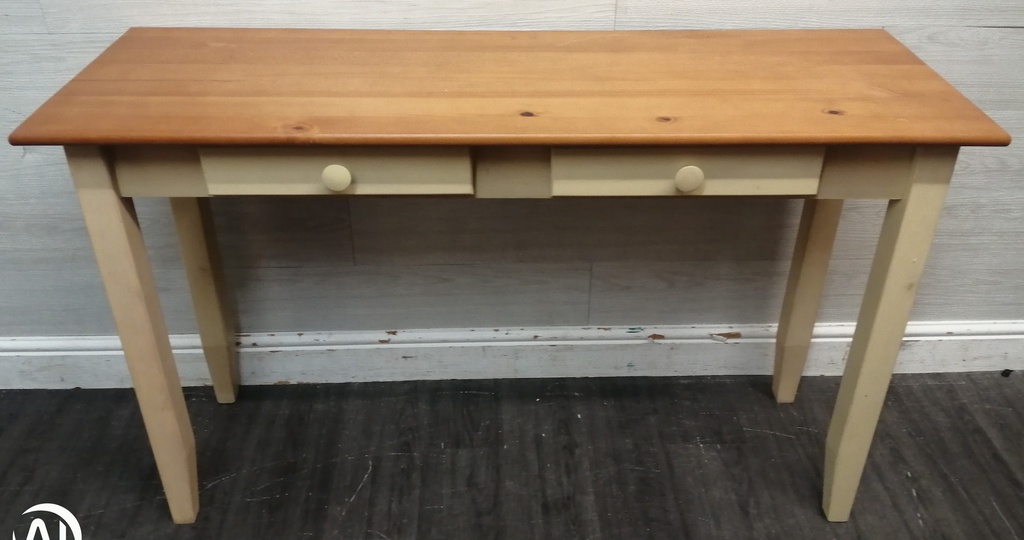 Shaker style pine 2 two drawer console table