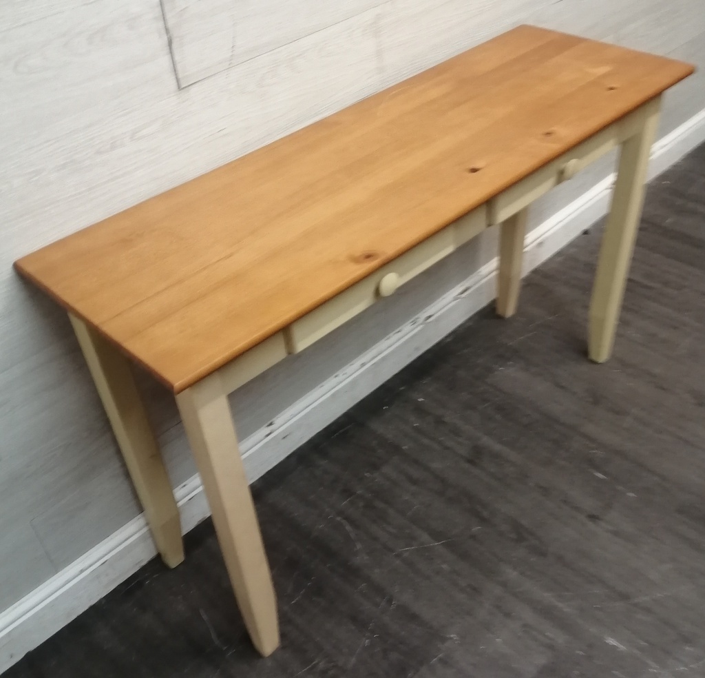 Shaker style pine 2 two drawer console table