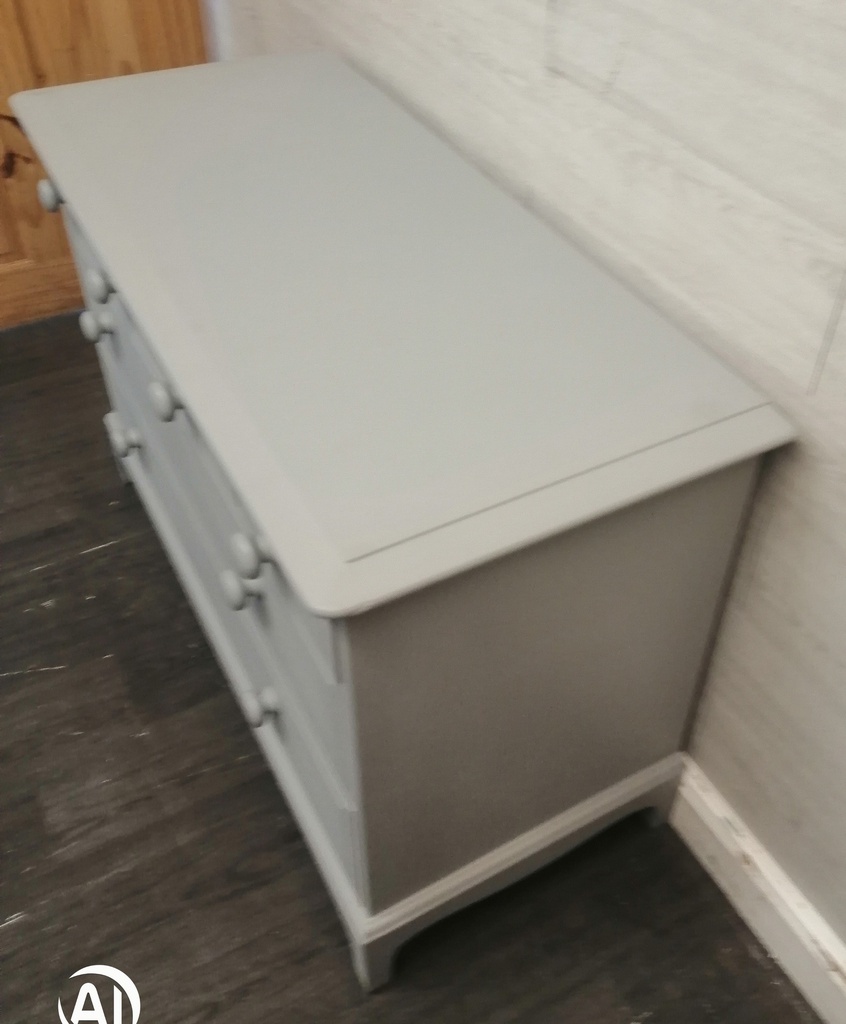 Painted Grey Six Drawer Stag Chest