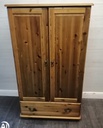 Low Pine Double Wardrobe With Drawer