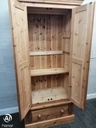Solid double pine wardrobe with drawer