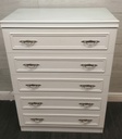 White  Five Drawer Chest