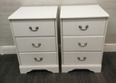 Pair of three drawer white bedsides