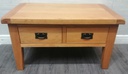 Oak Coffee Table With Two long  Drawers