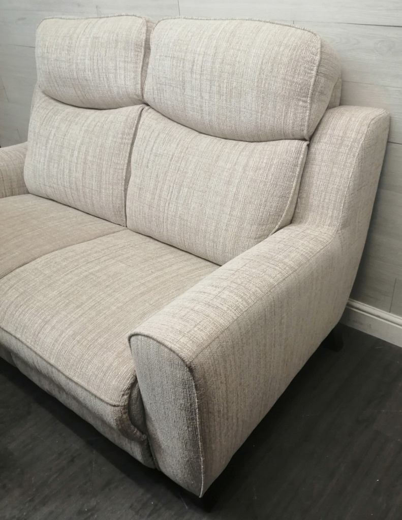 HIGH BACK TWO SEATER BEIGE TONED SOFA