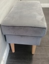 L SHAPE GREY SOFA WITH FOOTSTOOL/COFFEE TABLE