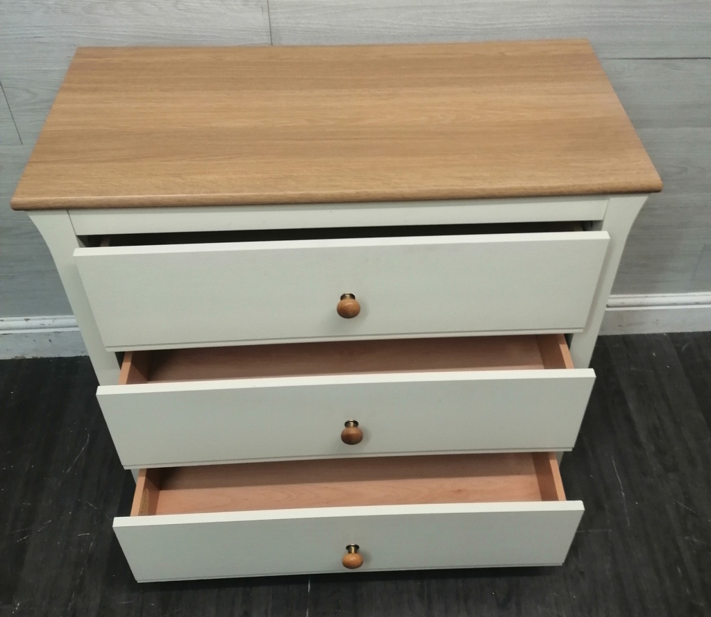 ALSTONS Cream Three Drawer Chest