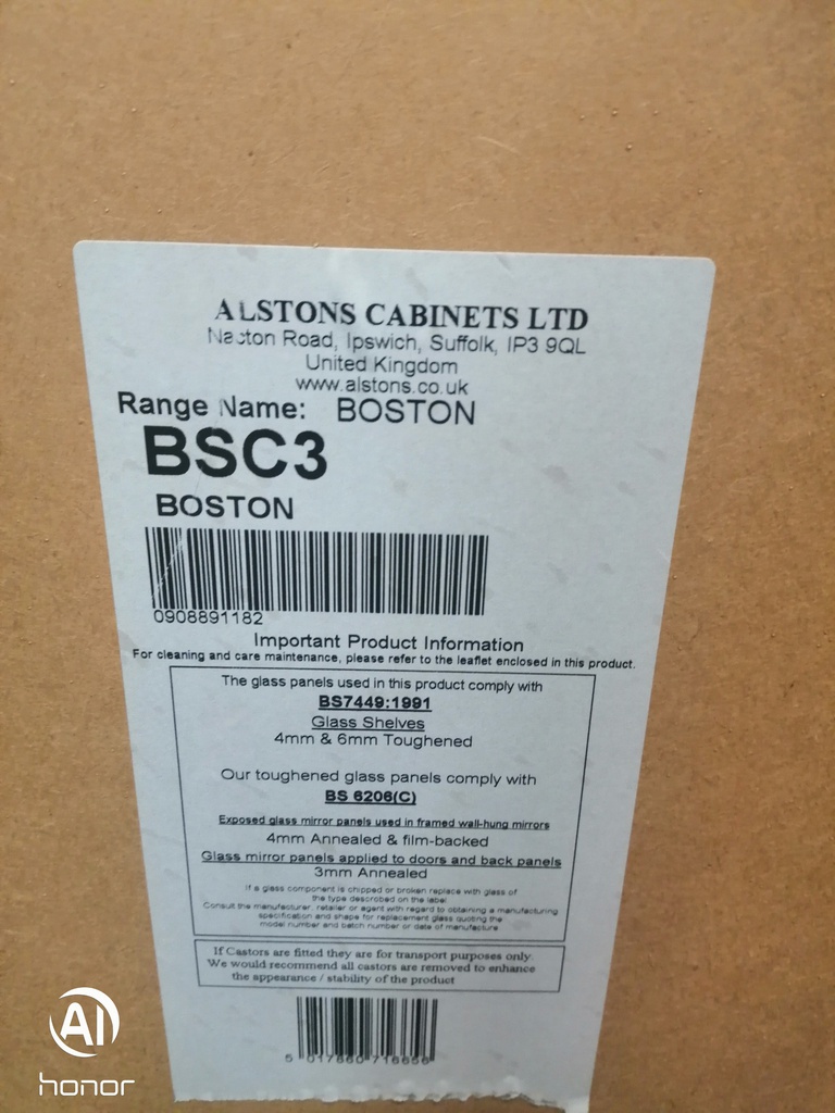 ALSTONS Cream Three Drawer Chest