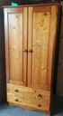 Double pine wardrobe with drawers