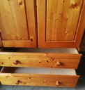 Double pine wardrobe with drawers