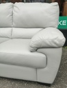 Lovely grey leather three seater sofa