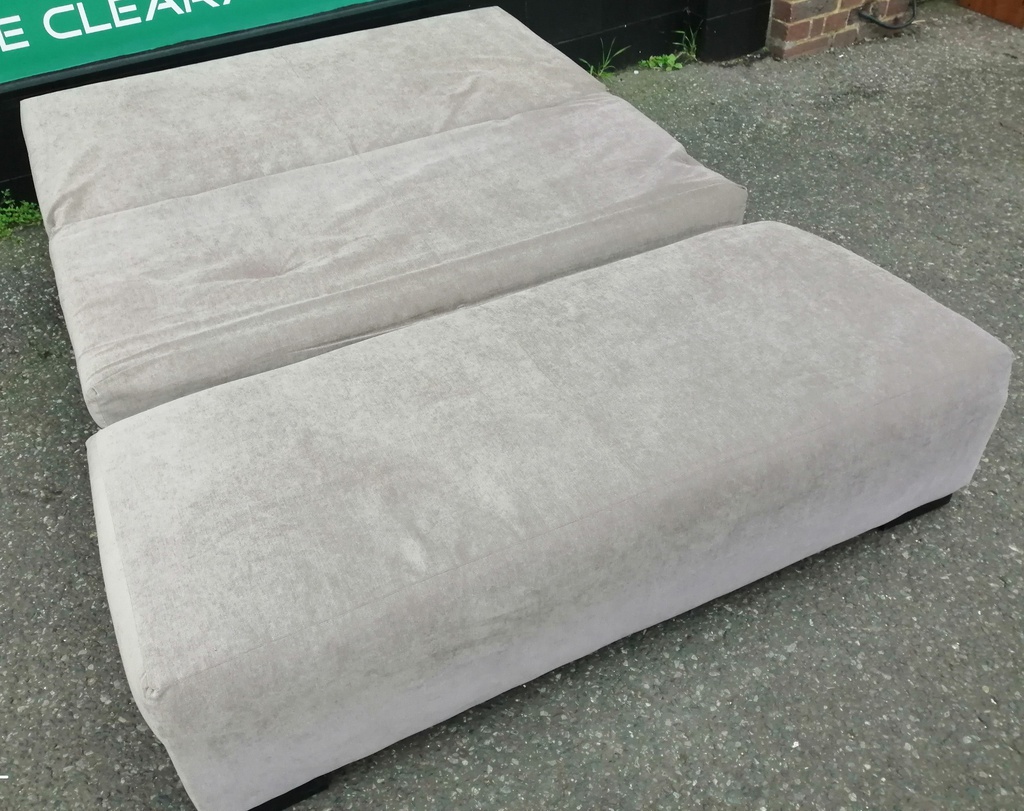 BEIGE FUTON STYLE SOFA BED