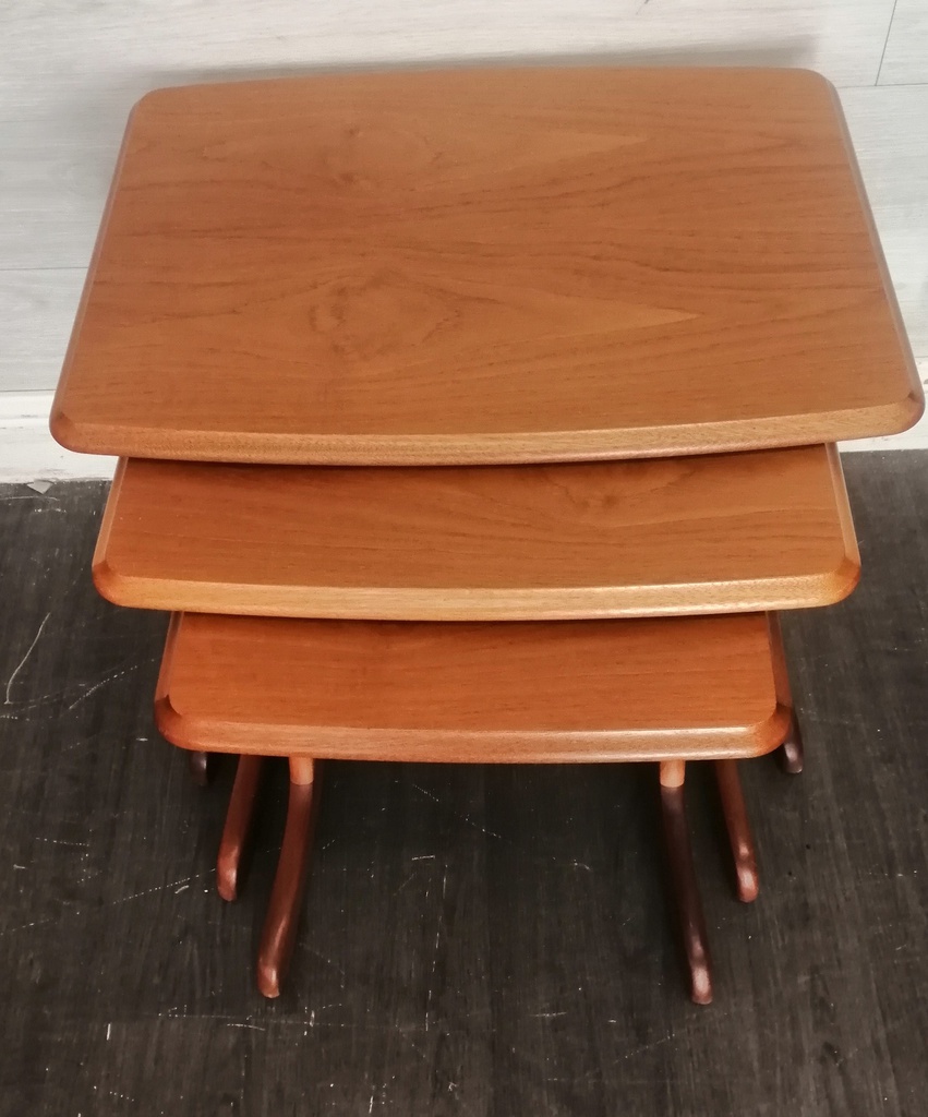 Retro Style Teak Nest of Three Tables