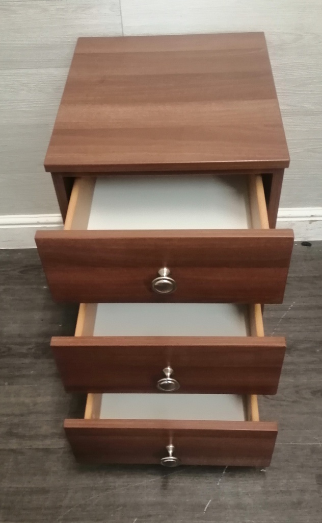 Modern three drawer bedside chest
