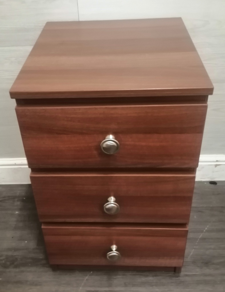 Modern three drawer bedside chest