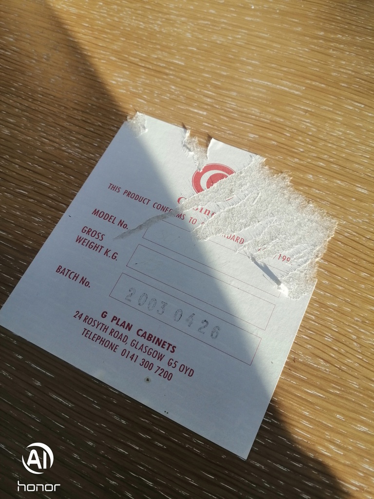 G Plan Square glass top washed oak coffee table