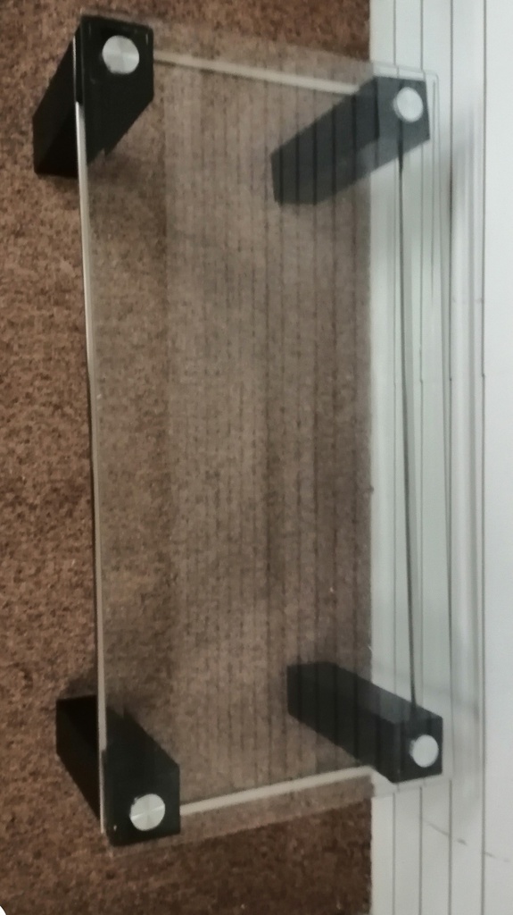 BLACK GLASS TOP COFFEE TABLE