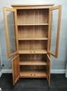 OAK GLAZED FRONTED DISPLAY UNIT WITH CUPBOARD