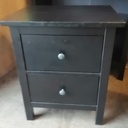 Pair of Ikea black bedsides