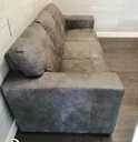 DFS Julius 4 Seater Grey Leather Sofa