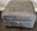 DFS JULIUS DISTRESSED GREY LEATHER STORAGE FOOTSTOOL