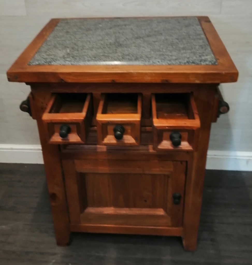 Quality Mexican Pine Kitchen Island with GraniteTop