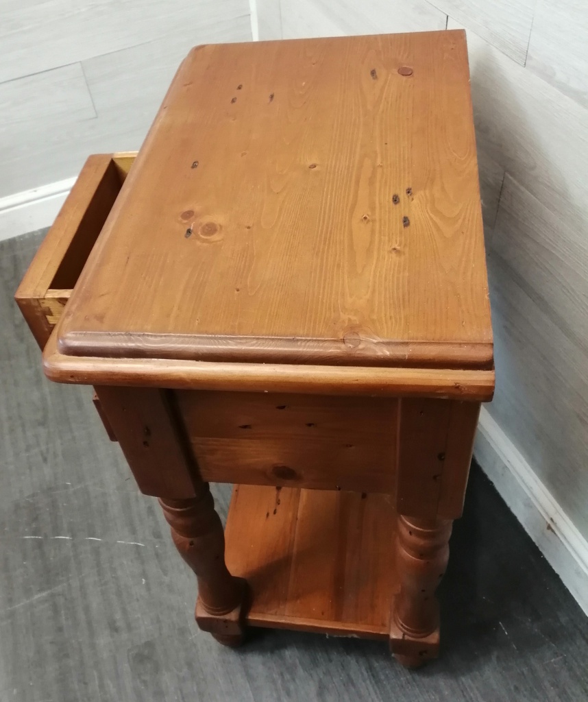 Quality Mexican Pine Side Table with Drawer