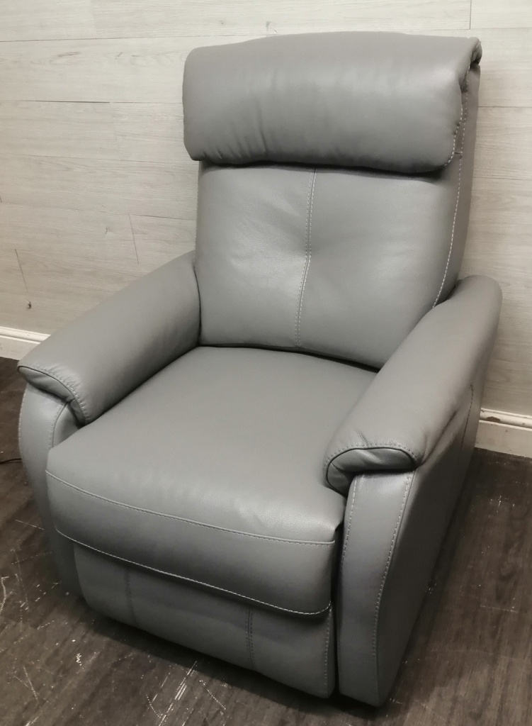 GREY LEATHER ELECTRIC RECLINER ARMCHAIR FROM JOHN LEWIS