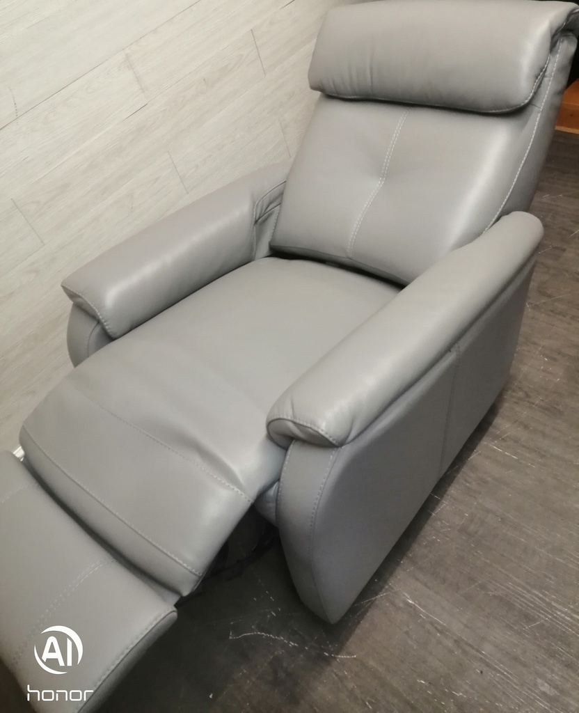 GREY LEATHER ELECTRIC RECLINER ARMCHAIR FROM JOHN LEWIS